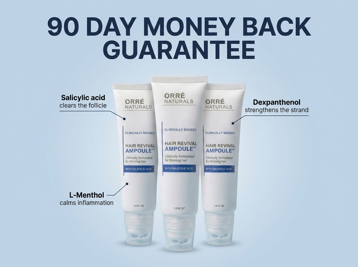 90 Day Money Back Guarantee — Hair Revival Ampoule